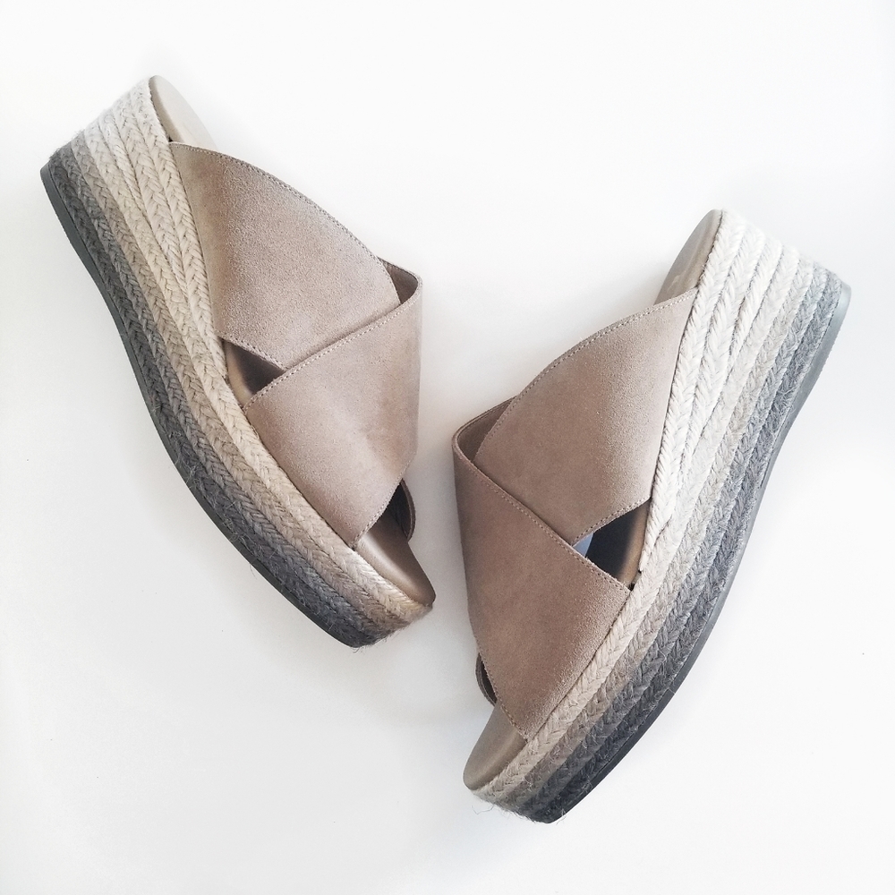 Paseart Ombre Leather Espadrille Wedge Sandal 8.5